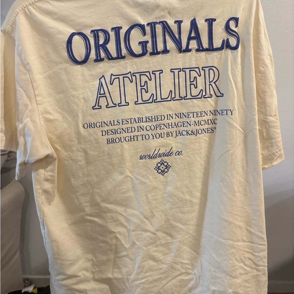 Jack & Jones Cream Short Sleeve Tee - Picture 5 of 5